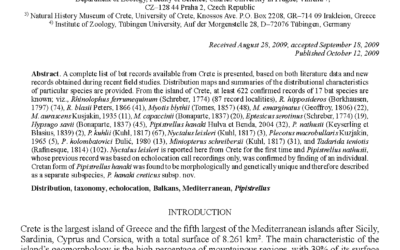 Bats of the Eastern Mediterranean and Middle East : The bat fauna of Crete, Greece